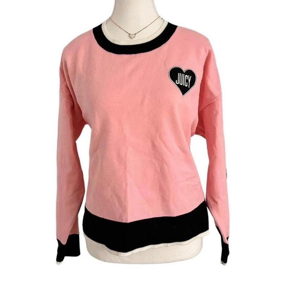 Pink Juicy Couture Preppy sweatshirt size xl black trim office wear business